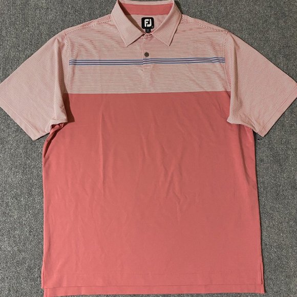 FootJoy Other - Footjoy Polo Golf Shirt Mens XL Salmon Short Sleeve Poly Stretch